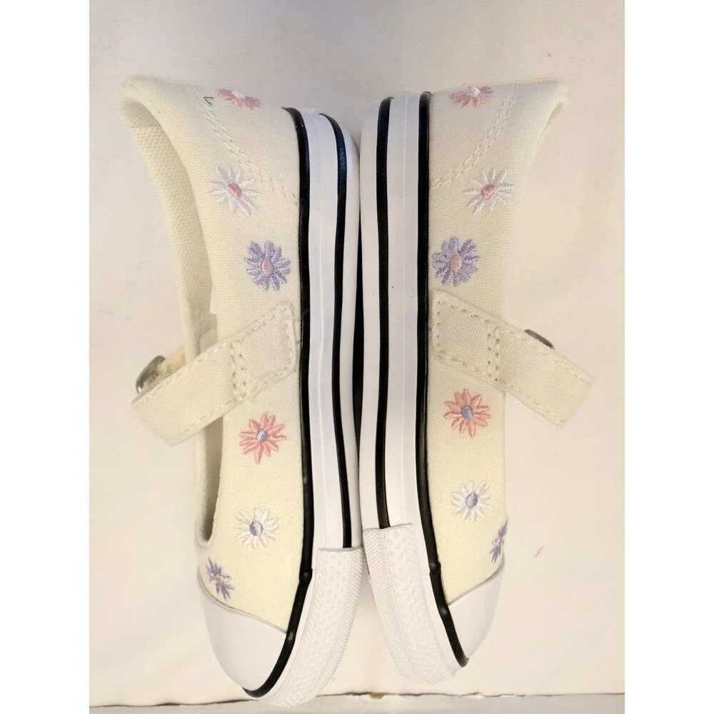 CONVERSE Chuck Taylor All Star Dainty Mary Jane Toddler Size 8 Cream Floral